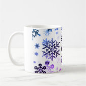 陶磁器のコーヒーマグ紫色の雪片 コーヒーマグカップ (左)