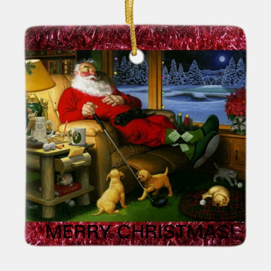 陶磁器のゴルフテーマのクリスマスのオーナメント セラミックオーナメント (正面)