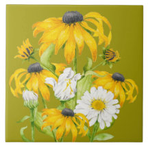 陶磁器のタイルに浮かぶ喜びの夏