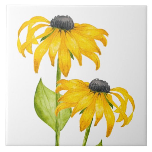 陶磁器のタイルに浮かぶ喜びの夏 タイル (正面)