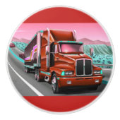 陶磁器のドア・ノブの18の荷車引きの貨物トラック セラミックノブ (正面)