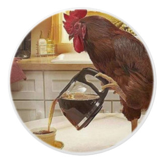 陶磁器のノブの***の雄ん鶏落書きのコーヒー セラミックノブ