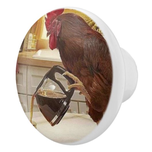 陶磁器のノブの***の雄ん鶏落書きのコーヒー セラミックノブ (右)