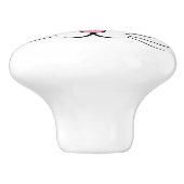 陶磁器のノブ-子猫の顔 セラミックノブ (側面)