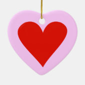 陶磁器のハートのペンダントの赤いハート セラミックオーナメント (裏面)