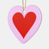 陶磁器のハートのペンダントの赤いハート セラミックオーナメント (左)