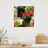 陶磁器のポスターの美しい赤い花ポット ポスター (キッチン)