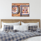 陶磁器のポスタ伝統的ープラークの鳩の模様 キャンバスプリント (インサイチュ (寝室))