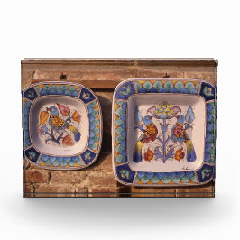 陶磁器のポスタ伝統的ープラークの鳩の模様 フォトブロック