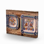 陶磁器のポスタ伝統的ープラークの鳩の模様 フォトブロック (右)