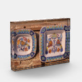 陶磁器のポスタ伝統的ープラークの鳩の模様 フォトブロック (左)