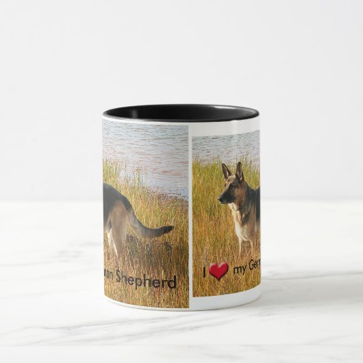 陶磁器のマグの純粋な繁殖させたジャーマン・シェパードの写真 マグカップ (中央)