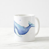 陶磁器のマグを絵を描くザトウクジラの水彩画 コーヒーマグカップ (正面右)