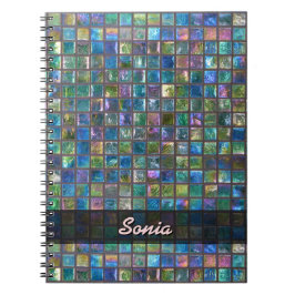 陶磁器の光沢がある多彩なタイル文字 ノートブック
