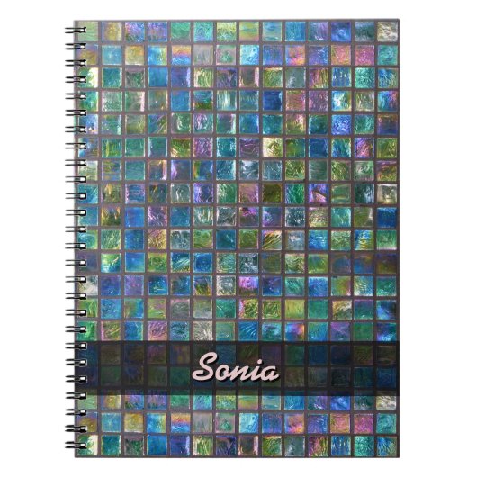 陶磁器の光沢がある多彩なタイル文字 ノートブック (正面)