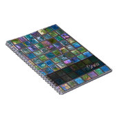 陶磁器の光沢がある多彩なタイル文字 ノートブック (右側)