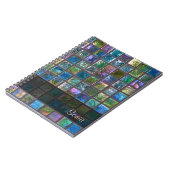 陶磁器の光沢がある多彩なタイル文字 ノートブック (左側)