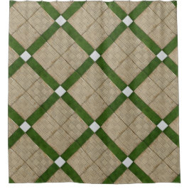 陶磁器の具体的なタイルの斜めの地中海の シャワーカーテン