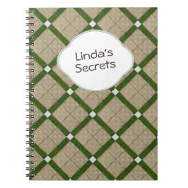 陶磁器の具体的なタイルの斜めの緑の灰色の文字 ノートブック