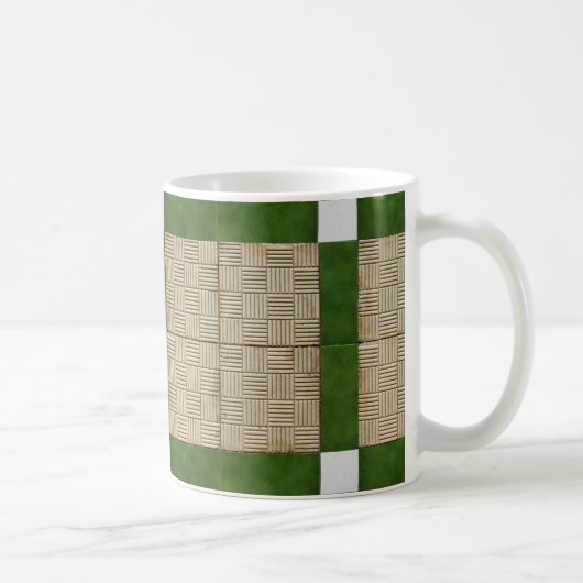 陶磁器の具体的なタイルの緑の灰色 コーヒーマグカップ (右)