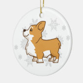 陶磁器の冬のコーギーのオーナメント セラミックオーナメント (左)