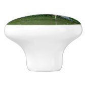 陶磁器の取っ手/"池に立つ蒼鷺" セラミックノブ (側面)