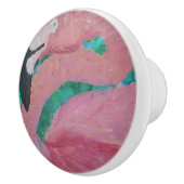 陶磁器の引出しの引き- "フラミンゴ" セラミックノブ (右)