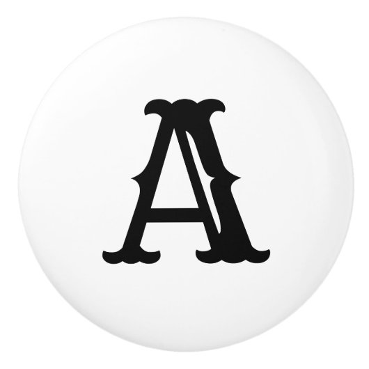 陶磁器の手紙のノブの古い西 セラミックノブ (正面)