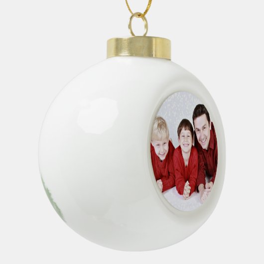 陶磁器の球のオーナメントは、あなたの写真を加えます セラミックボールオーナメント (左)