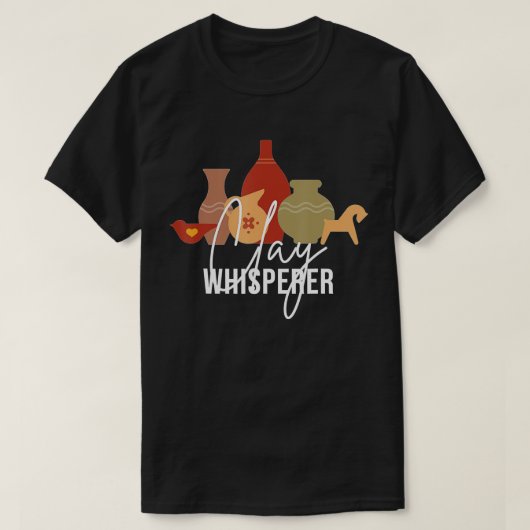 陶磁器を彫おもしろい刻する粘土ささやきポッターギフト Tシャツ (デザイン正面)