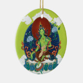 陶磁器オーナメント-緑のタラ及び白いタラ セラミックオーナメント (右)