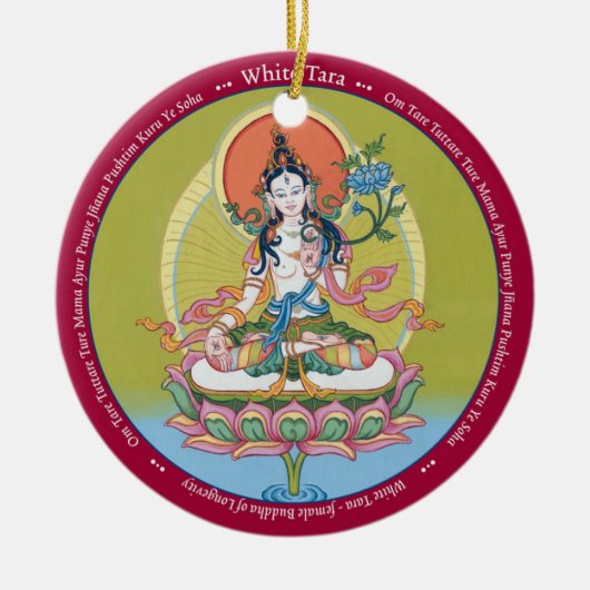 陶磁器オーナメント-顔の白いタラそして終わり セラミックオーナメント (正面)