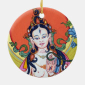 陶磁器オーナメント-顔の白いタラそして終わり セラミックオーナメント (裏面)