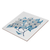 陶磁器タイルの上のハナミズキの花 タイル (側面)