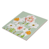 陶磁器タイルの上の水仙 タイル (側面)