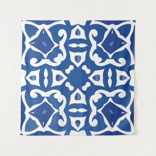 陶磁器タイルアズレジョポルトガル。ヴィンテージシームレスp タペストリー (正面)