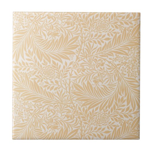 陶磁器タイル、ウィリアム・モリス：ラークスパー タイル (正面)