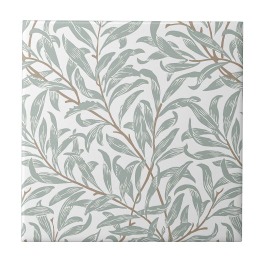 陶磁器タイル、ウィリアム・モリス：柳 タイル (正面)