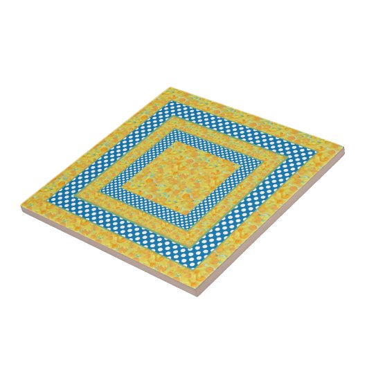 陶磁器タイル:国 – スタイルダッフォジル、水玉模様 タイル (側面)