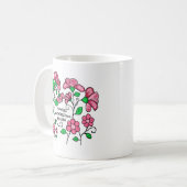陶磁器マグカップ - 花は天からの笑顔 コーヒーマグカップ (正面左)