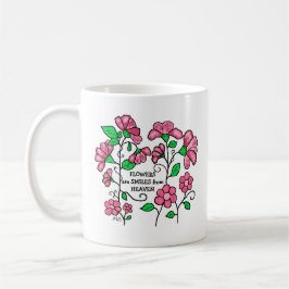 陶磁器マグカップ - 花は天からの笑顔 コーヒーマグカップ