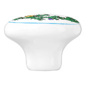 陶磁器紫色のくるみ割りが付いているクリスマスのリース セラミックノブ (側面)