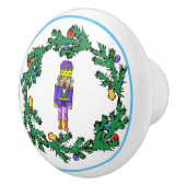 陶磁器紫色のくるみ割りが付いているクリスマスのリース セラミックノブ (右)