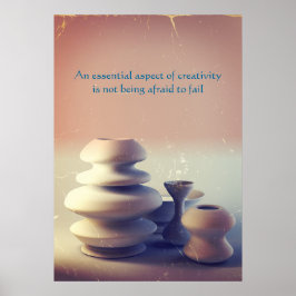 陶磁器静物生命IIブルーオレンジサンセット ポスター