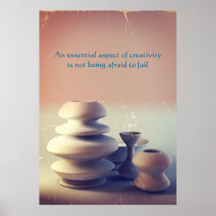 陶磁器静物生命IIブルーオレンジサンセット ポスター