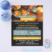 陶磁器，陶器教室，陶芸家の広告 チラシ (シングル)