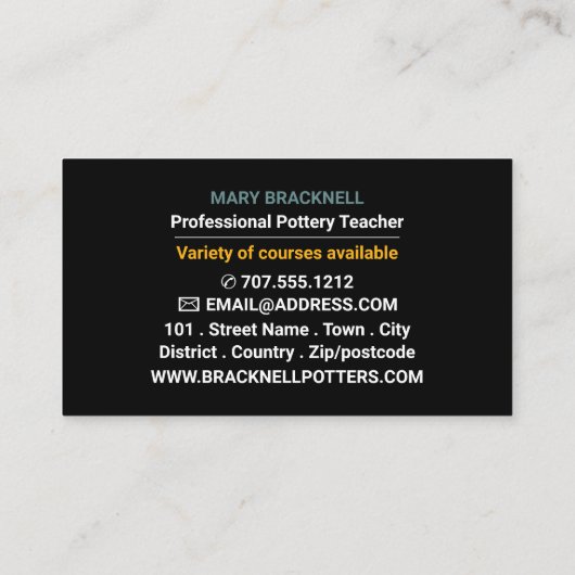 陶磁器，陶芸教室，陶工 名刺 (裏面)