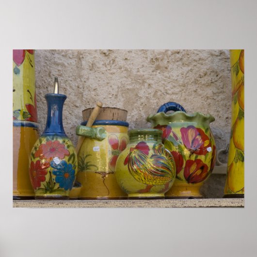 陶磁器， Moustiers-Sainte-Marie, Provence, ポスター (正面)