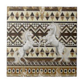 陶磁瓦白馬アステカ タイル (正面)