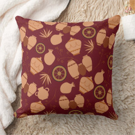 陶磁陶芸家ポット花柄 クッション